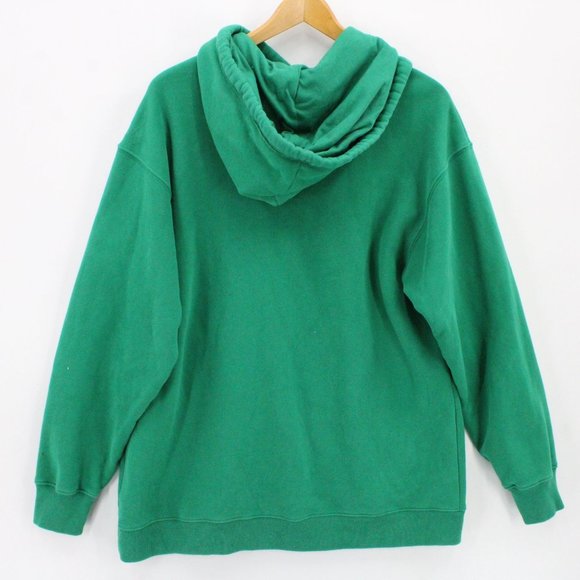 Social Tourist Hoodie Mens Green Pullover Drawstring Big Logo Graphic Small S - Picture 8 of 10